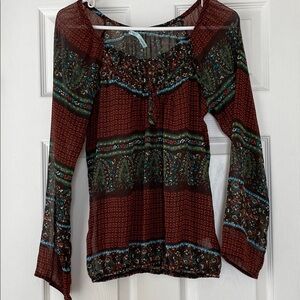 Maurice’s Sheer Fall Blouse Size Medium